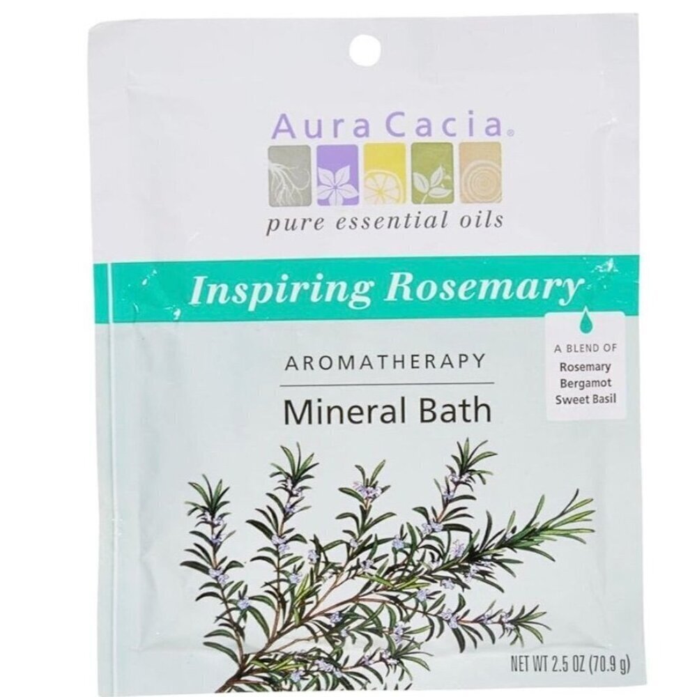 Aura Cacia Inspiring Rosemary Aromatherpay Mineral Spa Bath At Home 2.5 Oz